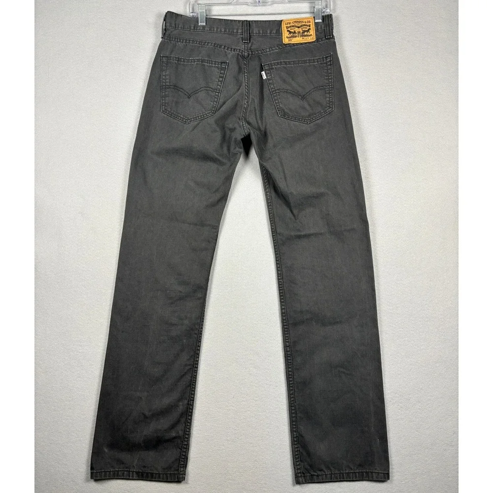 Levis 505 Regular Fit Straight Leg Jeans 32x32 Faded Black Denim
